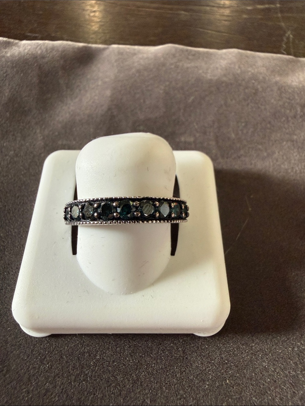 Sterling 925 London Blue Topaz Pavé Ring size 6